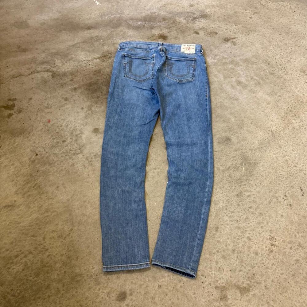True Religion Stella Mid Rise Skinny Blue Jeans